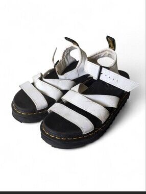 Dr. Martens White Leather Blaire Women's Strappy Sandals